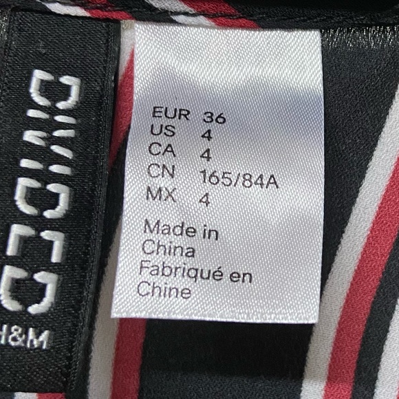 Women's Blouse - Business Casual - Stripes - Black - Red - Flare Sleeves - H&M - Picture 9 of 9